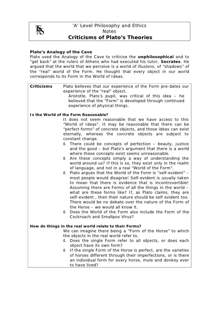 Plato’s Theory of Forms Essay
